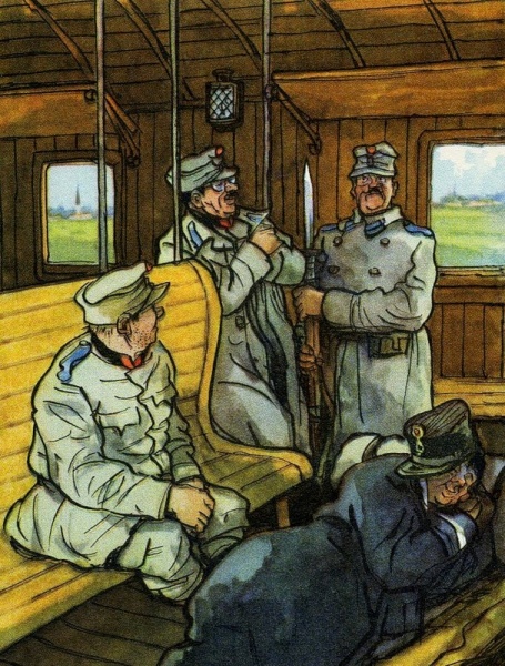 Файл:Марек, капрал, Лацина и Швейк.jpg