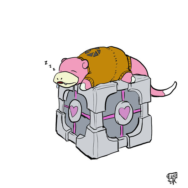 Файл:Slowpoke And Companion Cube.jpg